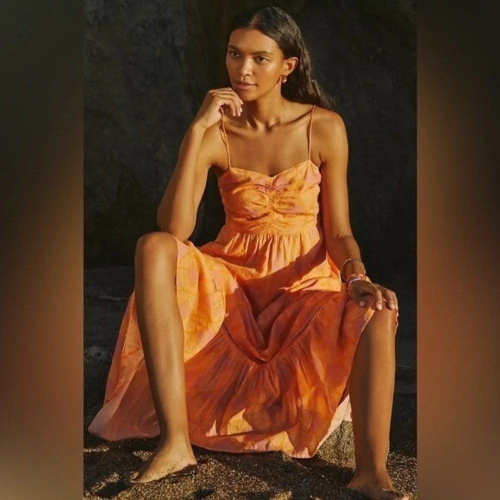 Anthropologie Orange Maxi Dress - Picture 13 of 13